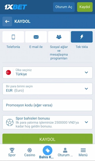 "1XBET'e kaydolun" için Süper Hızlı Talimatlar.